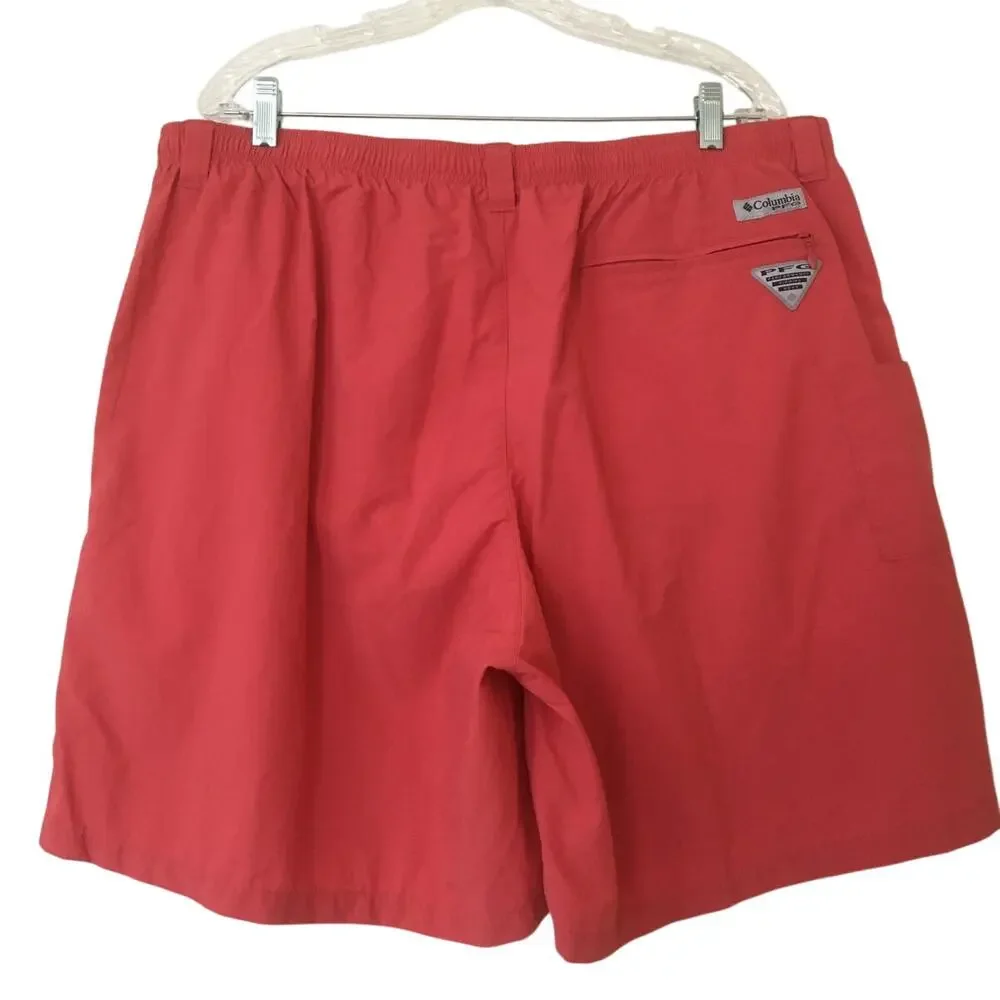 Columbia Omni Shade Coral Pink XXL 8 Bathing Suit Water Shorts Elastic Waist
